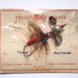 *FANTOM. Pstruhov� pestrobarevn� p��ov� t�pytka s k�id�lkovou rota�n� hlavi�kou (st��b�en�), montovan� s um�lou mu�kou (Red Palmer). Origin�ln� balen� na kart�.