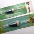 ESO, shora druh 3292, d�lka spl�vku 66 mm a druh 3293, d�lka spl�vku 80 mm, celkov� d�lka s br�kem 200 mm. Polystyrenov� spl�vek, s br�kem z um�l� hmoty, naho�e zakon�en�m polystyrenovou kuli�kou. Barevn� varianta b�lo-modr�. Cena 6,50 K�s a 7 K�s.