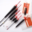 Balzové splávky, barevná varianta červeno-černá. Různé délky a zátěže. Výrobce ZNAK HK.